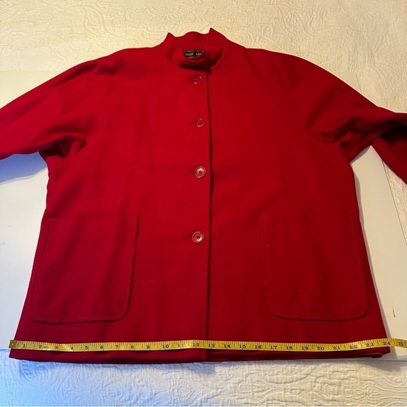 Kristen Blake 100% Merino Wool Dolman Sleeve Red Vintage Jacket Coat - Medium - Picture 11 of 14